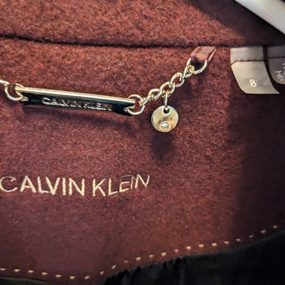 CK CASHMERE Wool Blend Coat NEW Size 8 Red Calvin Klein - Picture 12 of 16